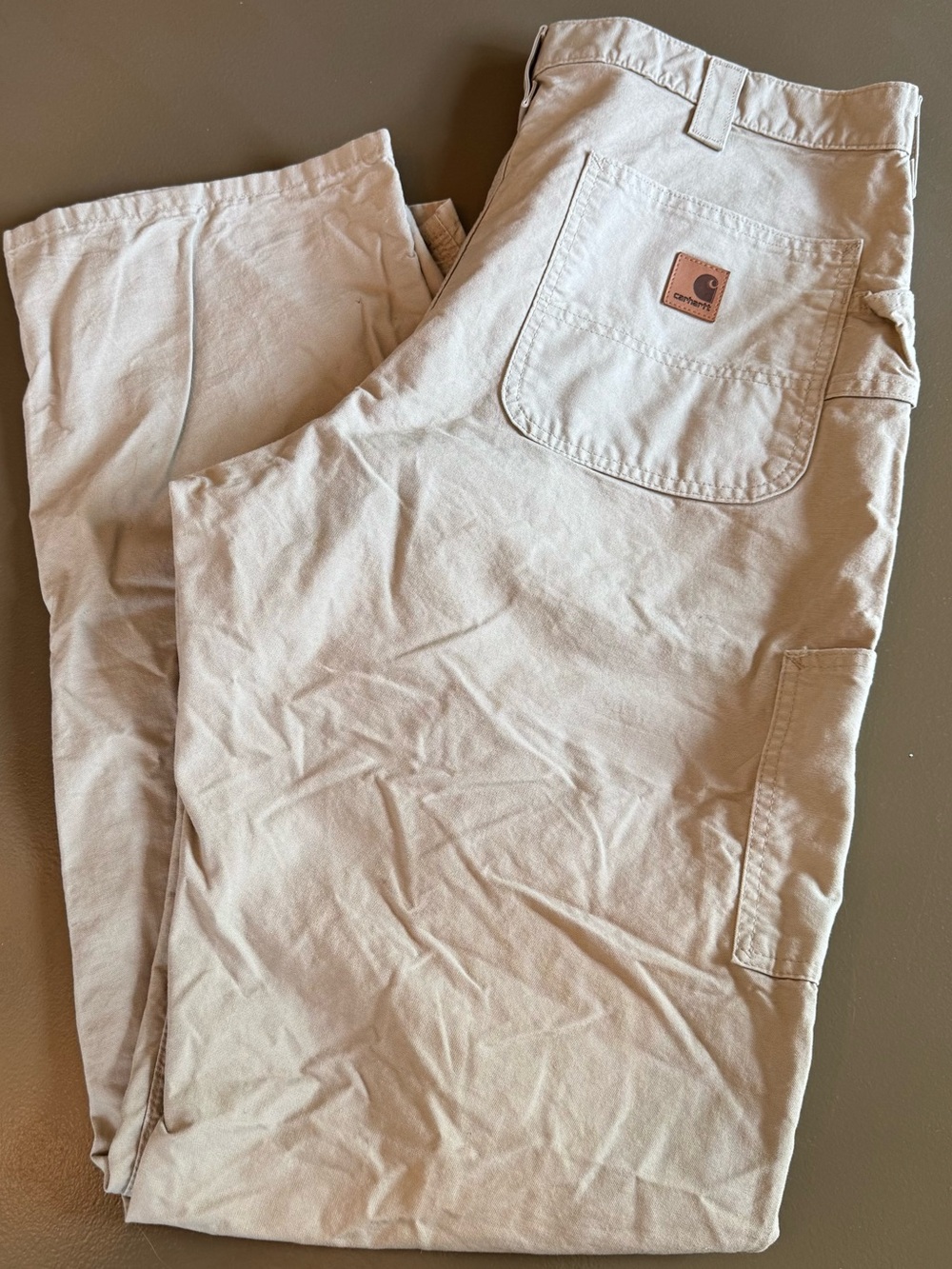 Carhartt Mens Original Fit Dungaree Pants- Beige 36x36